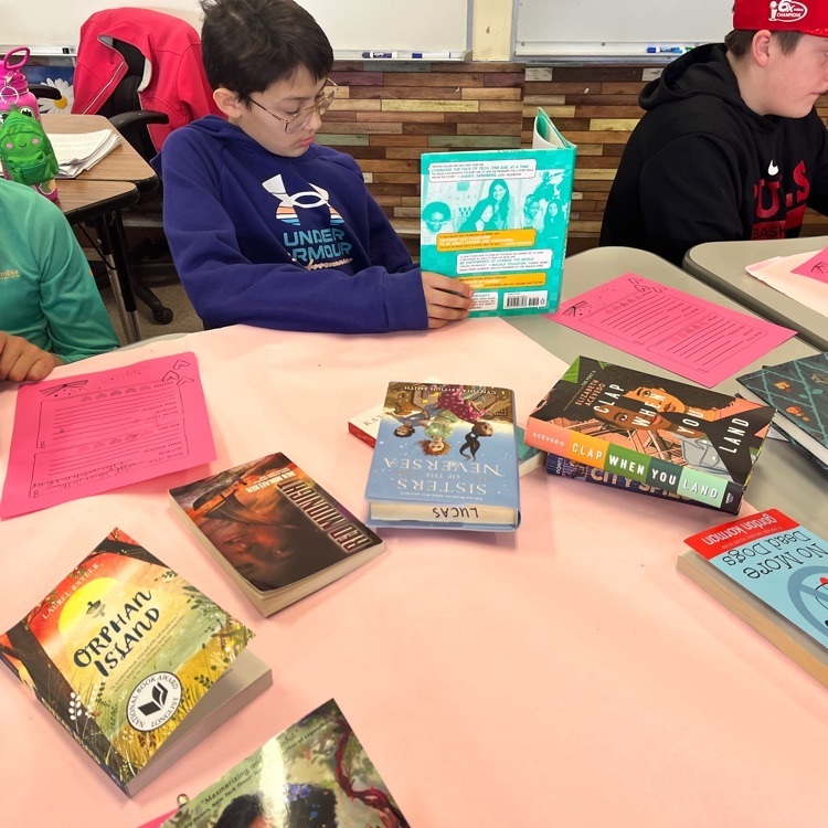 Ms. Lucas’s sixth grade Valentine’s Day book tasting 
